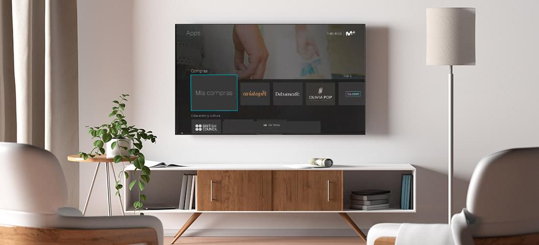 Movistar Plus+ führt eine neue Straße von Anwendungen ein, um Einkäufe vom Fernseher aus zu tätigen